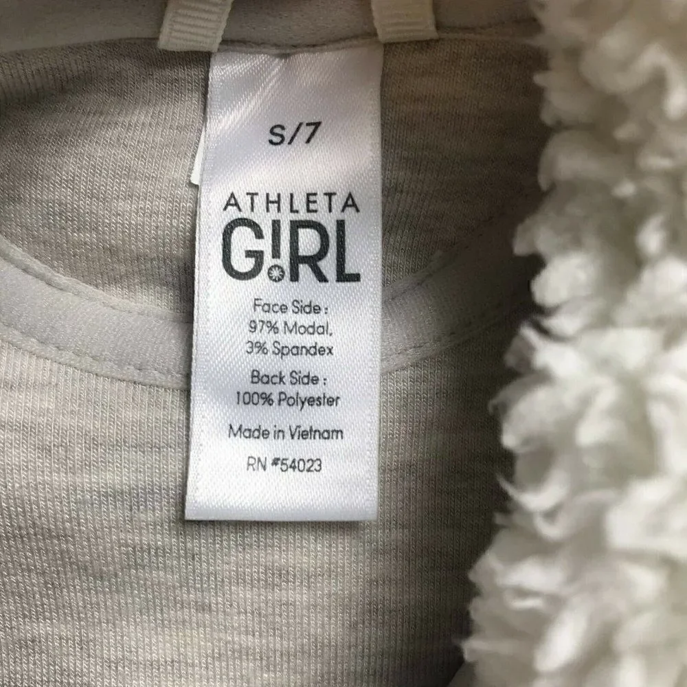 Athleta Girls White Long Sleeves Lightweight Full Zip Hoodie Size Small